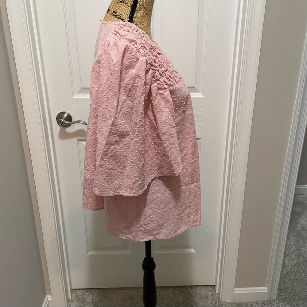Pink Textured Blouse - Picture 4 of 9